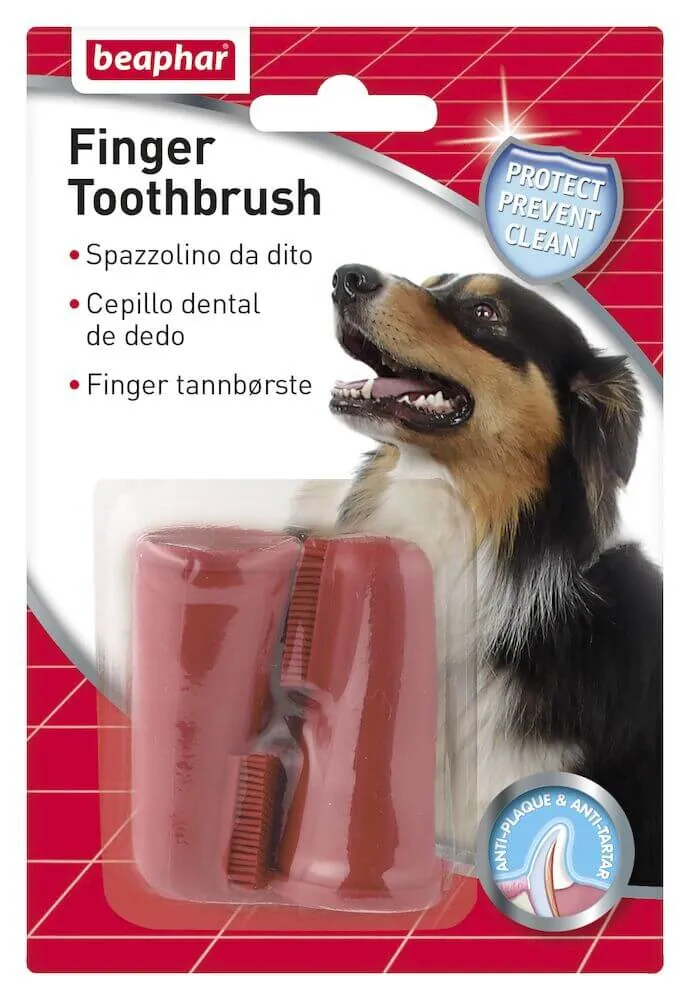 🦷 Beaphar Cepillo Dental de Dedo para Perros y Gatos | 2 Unidades
