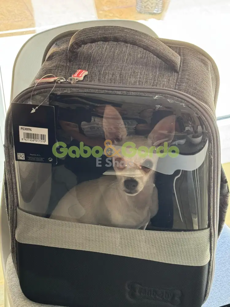 🎒 Mochila Nayeco para Mascotas con Ventana | Gris 30×23×43 cm | Hasta 8 kg