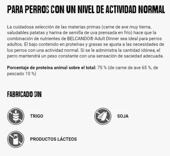 BELCANDO Adult Dinner | Pienso para Perros Adultos con Actividad Normal