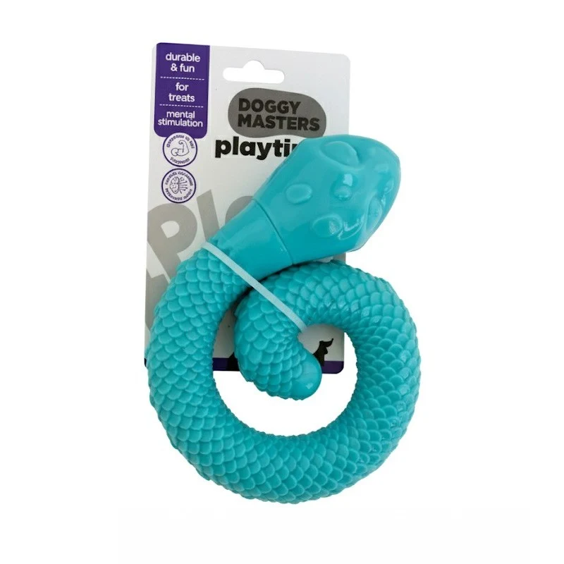 DoggyMasters Treat Snake Azul Enrollada 17cm