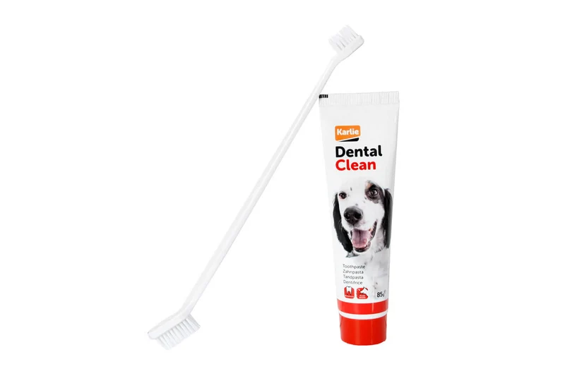 🦷 Karlie Flamingo Pet Care | Pasta dental + cepillo doble cara para perros (85 g)