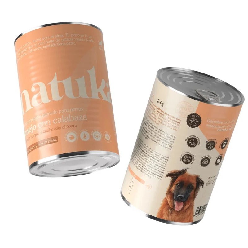 Natuka Dog lata Conejo con Calabaza 400g