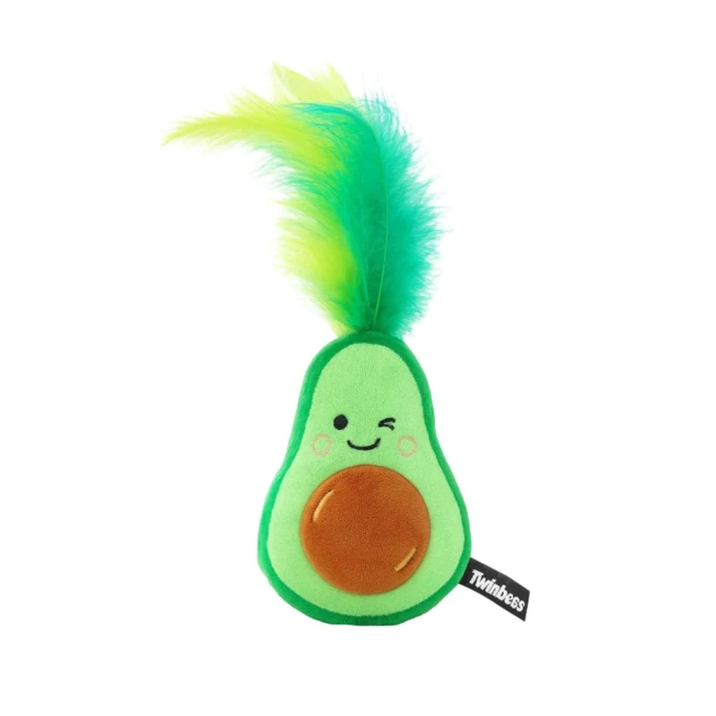Twinbee Cat Toy Aguacate con Plumas