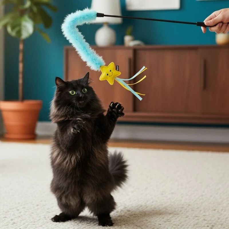 Twinbee Cat Toy Caña con Estrella de Mar