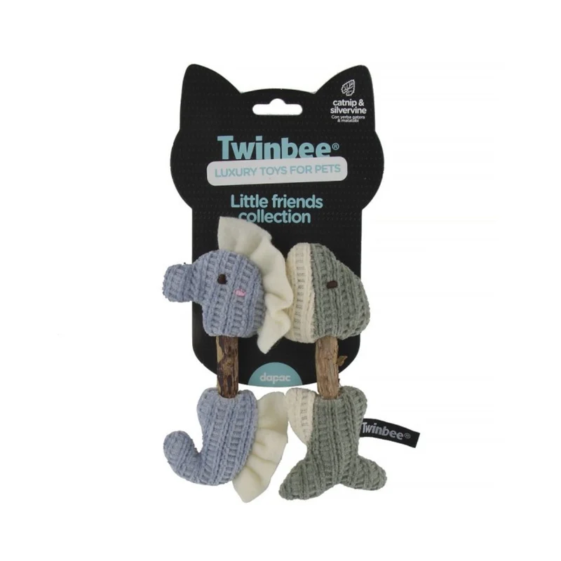 Twinbee Cat Toy Caballito de Mar y Delfín con Matatabi