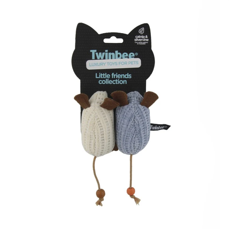 Twinbee Cat Toy Pareja de Ratones con Matatabi