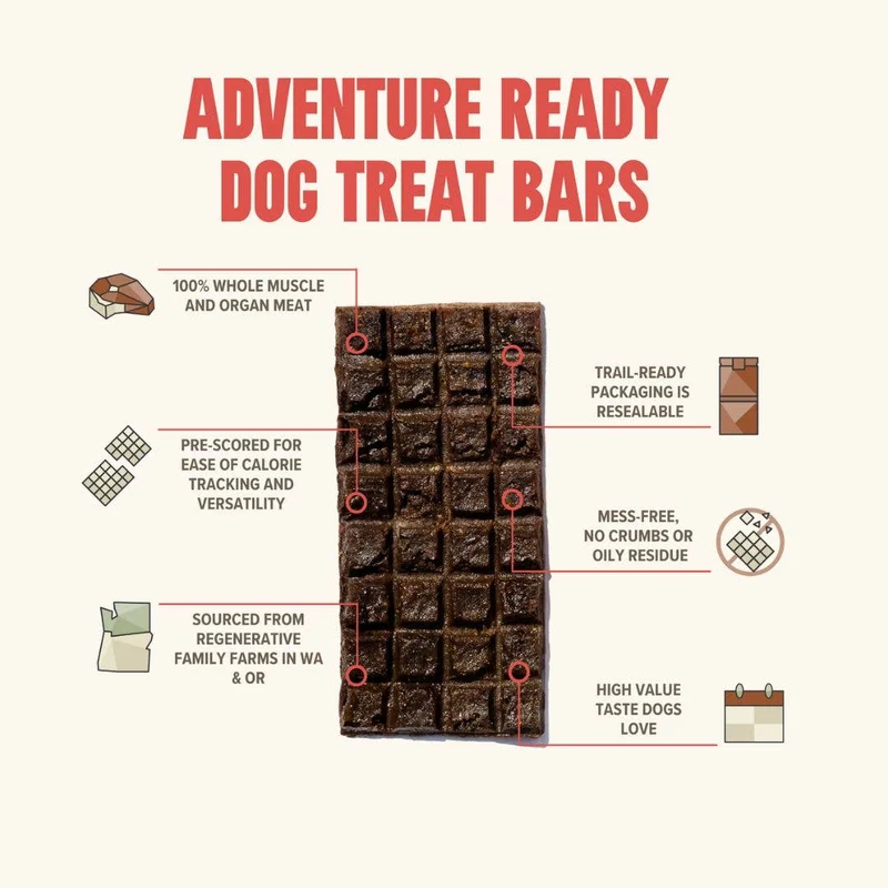 Beef Treat & Snack Bar for Active Dogs - Energy & Recovery