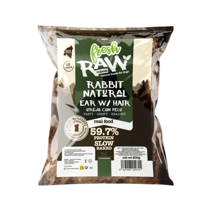 Fresh Raw Orejas de Conejo con Pelo 200g
