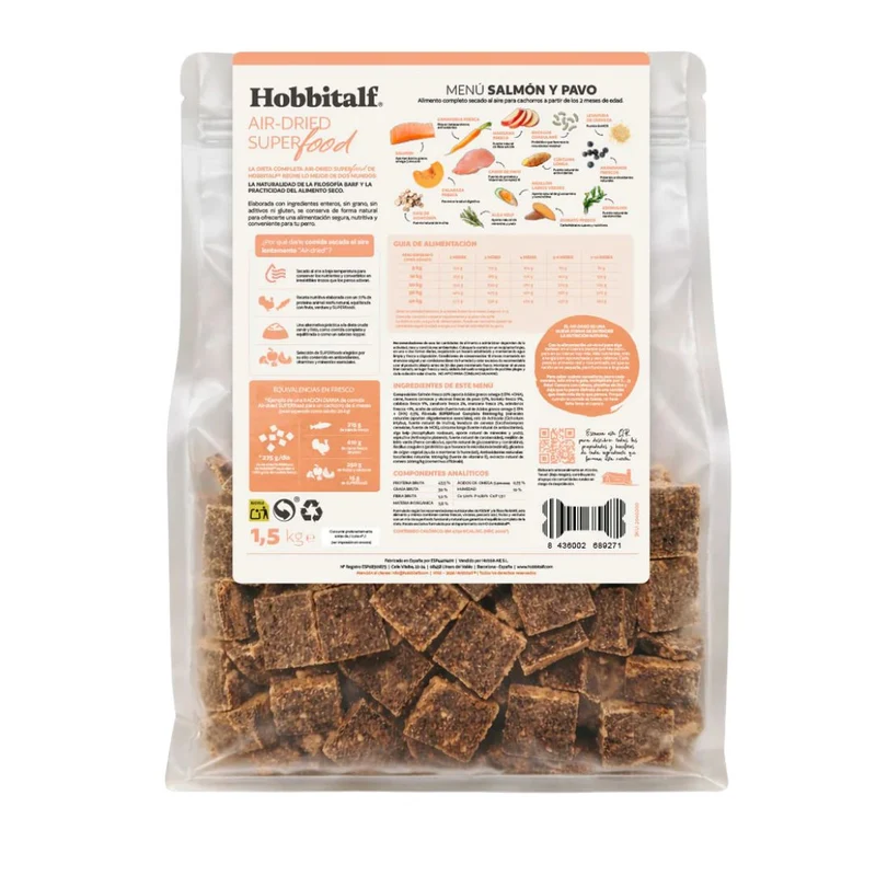 Hobbitalf Dog Air-dried Superfood Puppy Salmón y Pavo