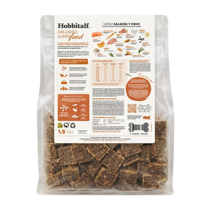 Hobbitalf Dog Air-dried Superfood Adult Salmón&Pavo