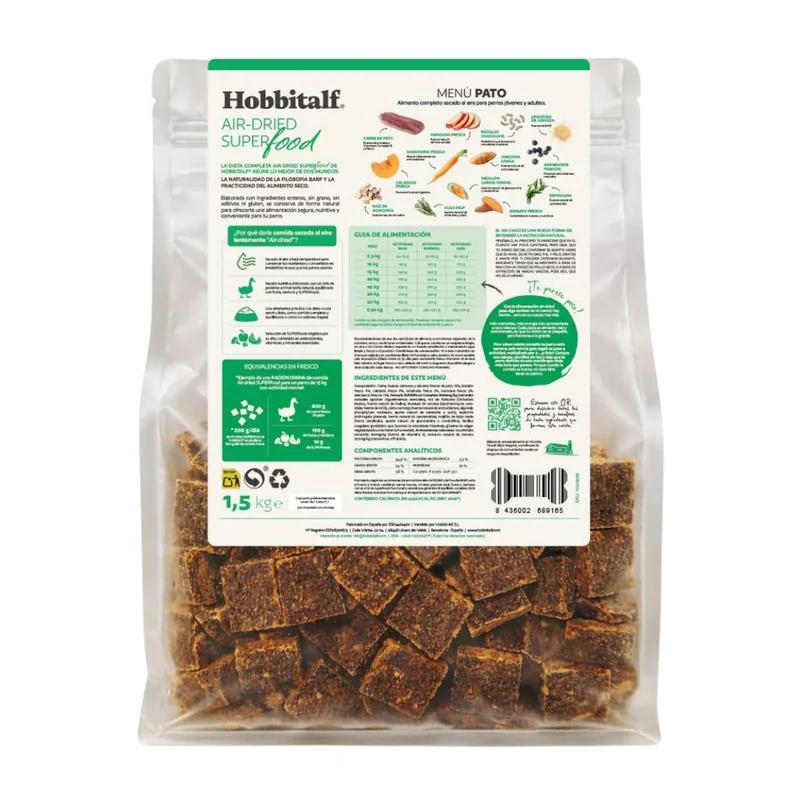 Hobbitalf Dog Air-dried Superfood Adult Pato