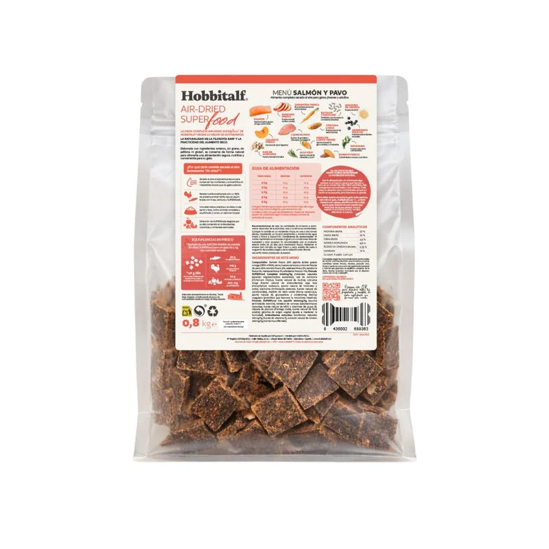 Hobbitalf Cat Air-dried Superfood Adult Salmón&Pavo