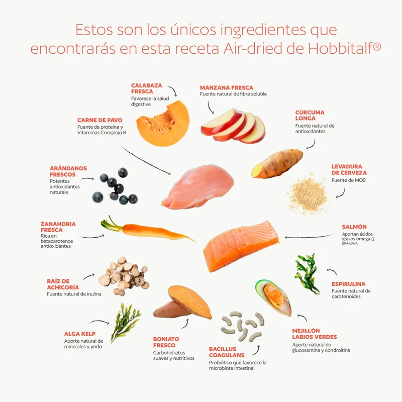 Hobbitalf Cat Air-dried Superfood Adult Salmón&Pavo
