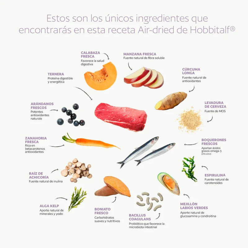 Hobbitalf Cat Air-dried Superfood Adult Boquerón&Ternera
