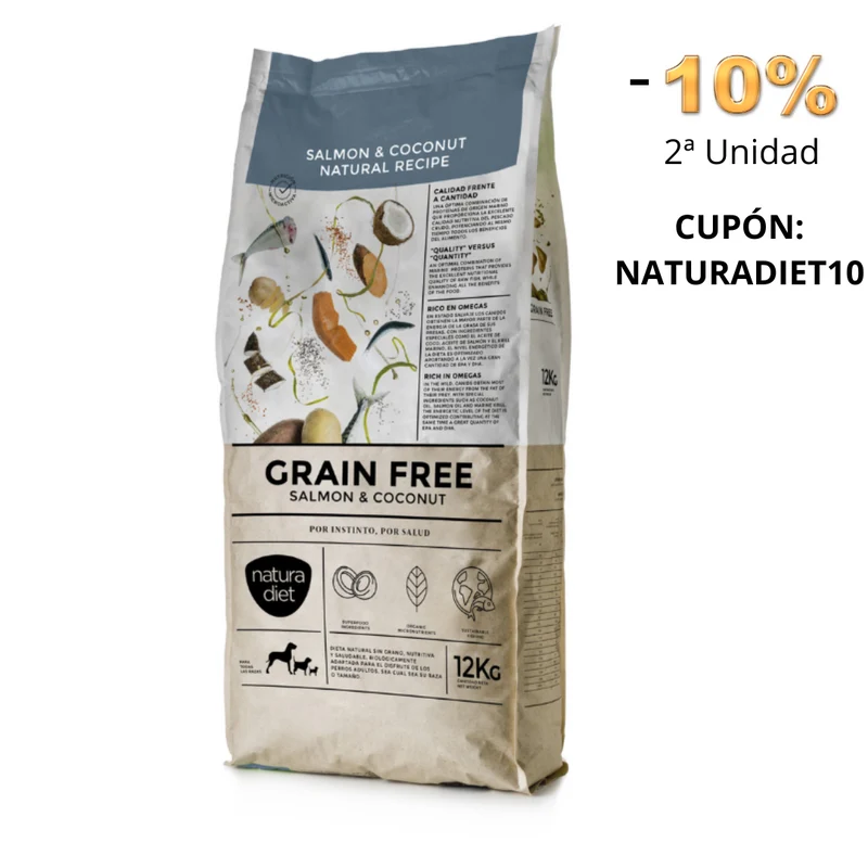 NATURA DIET GRAIN FREE SALMON Y COCO 12 KG