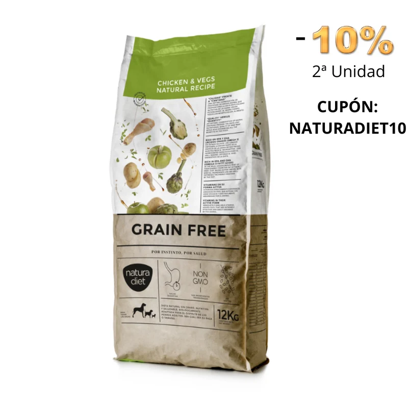 NATURA DIET GRAIN FREE POLLO Y VERDURAS 12 KG