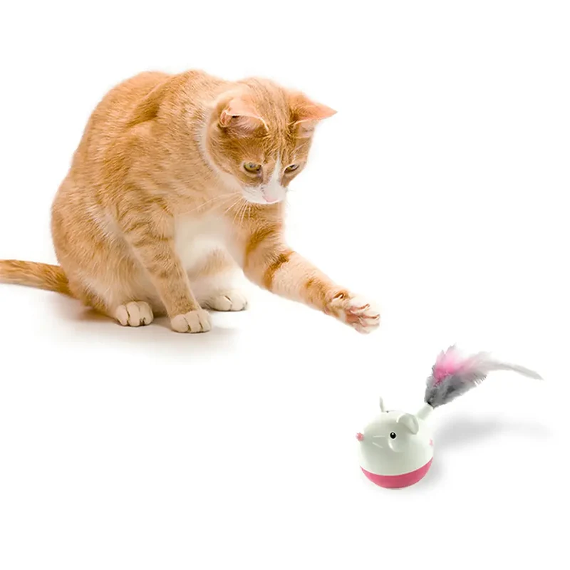 Nina Ottosson Hunt & Swat Ratón con Plumas Dispensador para gatos