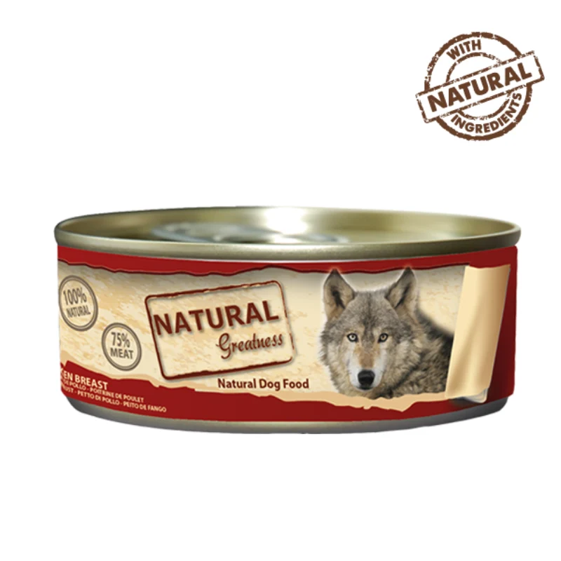 COMIDA HUMEDA PERROS NATURAL GREATNESS PECHUGA DE POLLO 12X156 GRAMOS