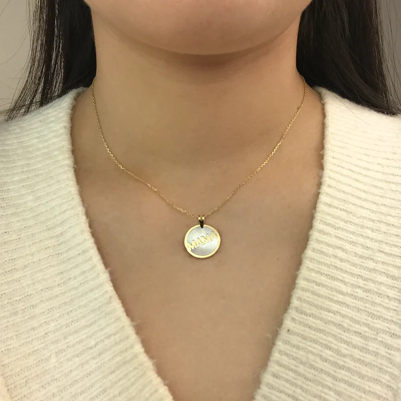 Collar Nácar Mamá de Oro 18K