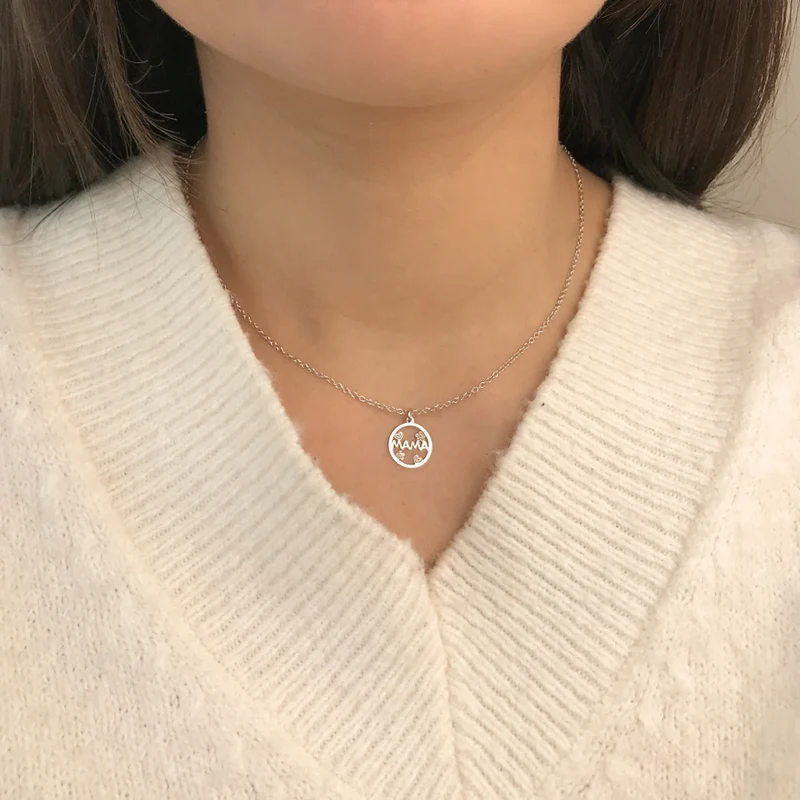 Collar Medallón Mamá de Plata 925 Personalizado