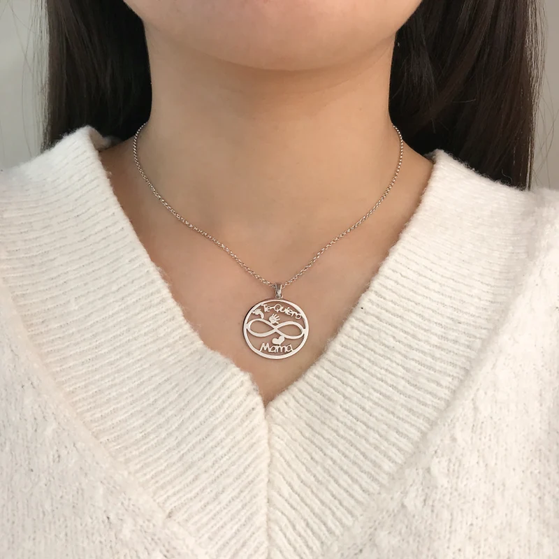 Collar Infinito Te Quiero Mamá de Plata 925