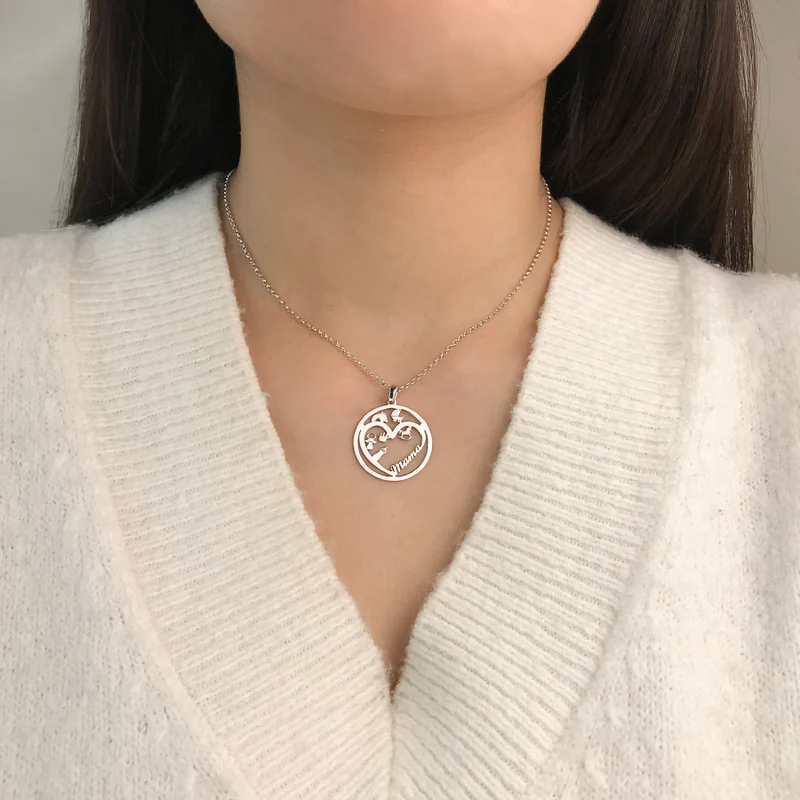 Collar Corazón Mamá de Plata 925