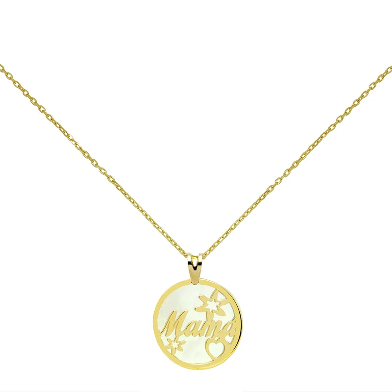Collar Nácar Mamá Estrellitas de Oro 18K