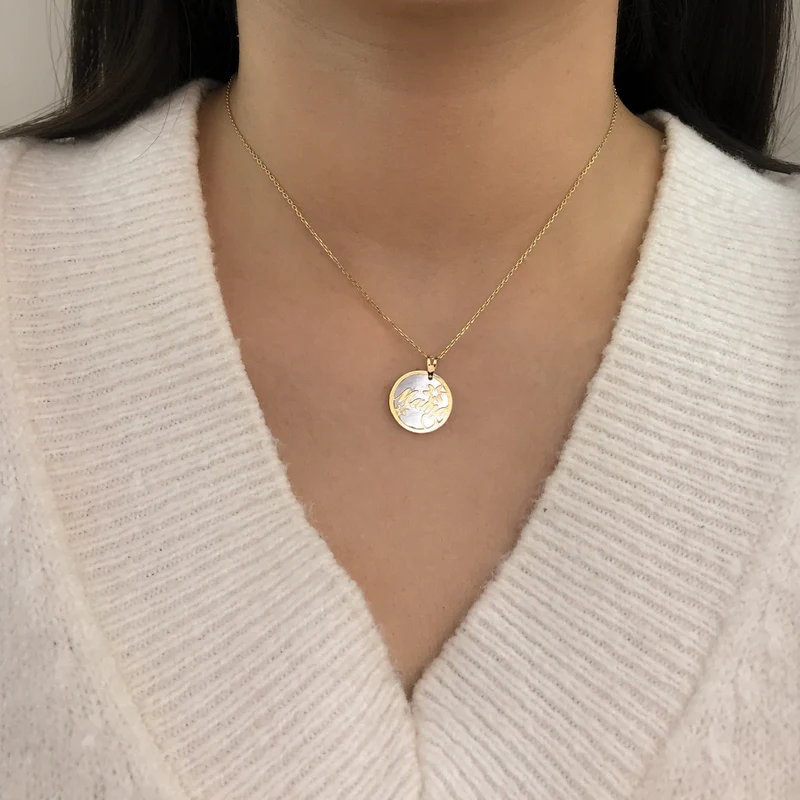 Collar Nácar Mamá Estrellitas de Oro 18K
