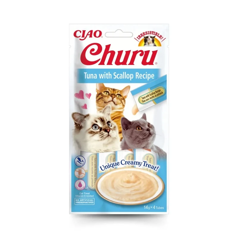 Churu CAT Receta Pack 4x14 g | Snack Líquido para Gatos