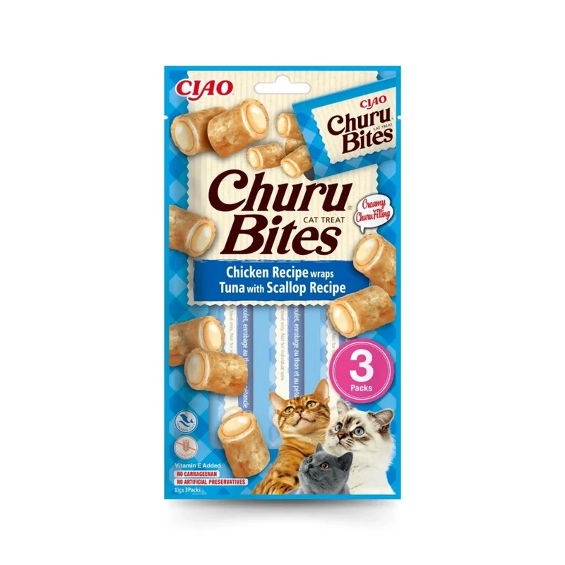 Churu CAT Bites Receta Pack 3x10 g | Bocaditos para Gatos