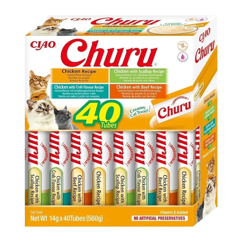 Churu CAT Variedades de Pollo Pack Ahorro | Snack Líquido para Gatos