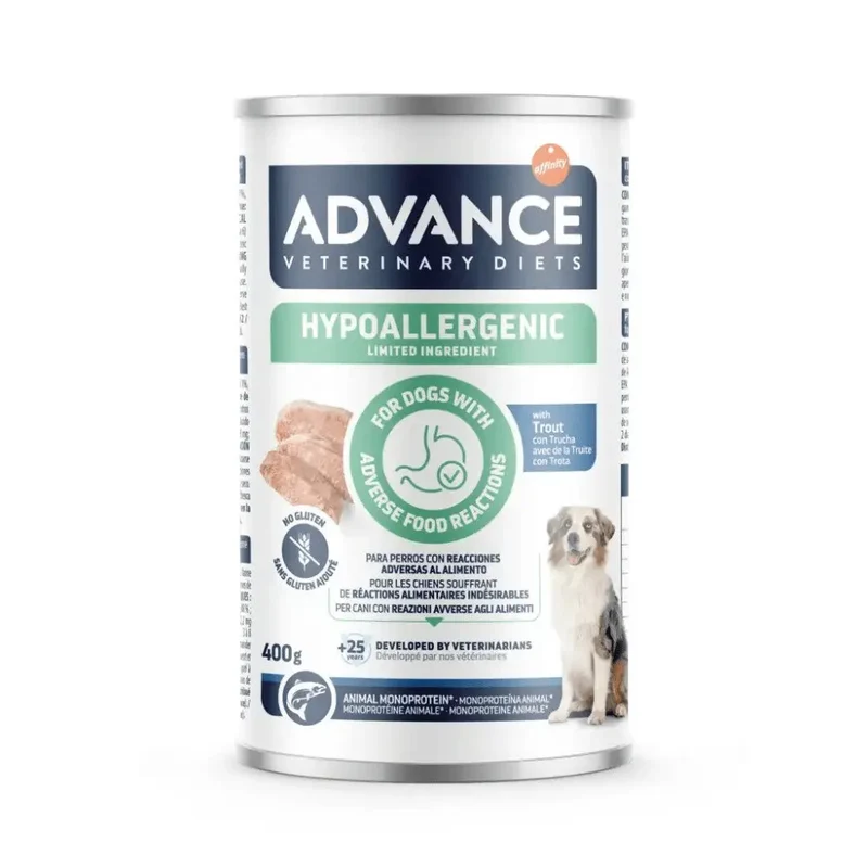 Advance Veterinary Diets Hypoallergenic Comida Húmeda para Perros Lata 400 g