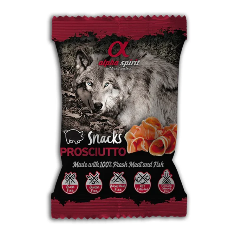 ALPHA SPIRIT PERROS SNACK DE JAMON 24X50 GR