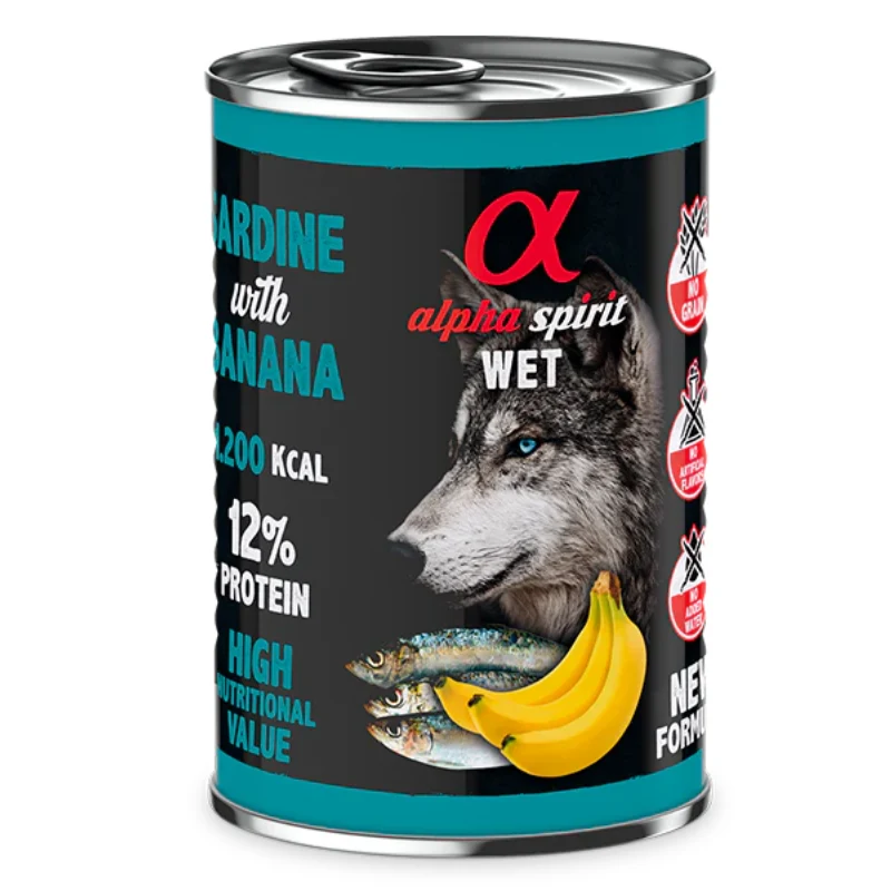 ALPHA SPIRIT HUMEDO SARDINA CON PLATANO 6X400 GR
