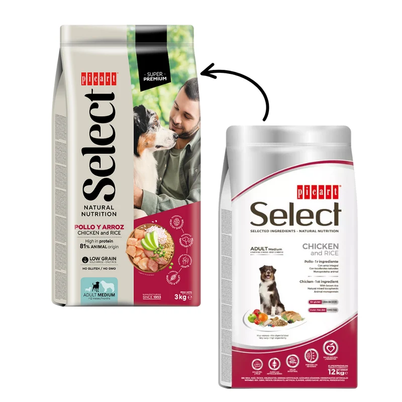 Picart Select Dog Medium Adult Chicken & Rice Pienso para Perros