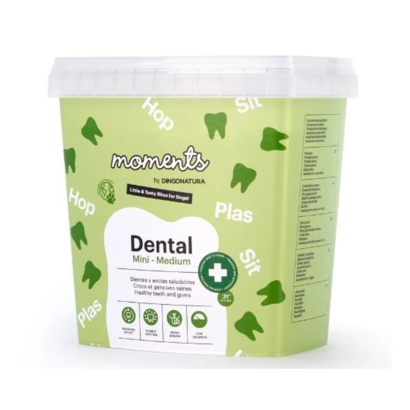 SNACK DENTAL MOMENTS PERROS RAZA MINI 500 GRAMOS