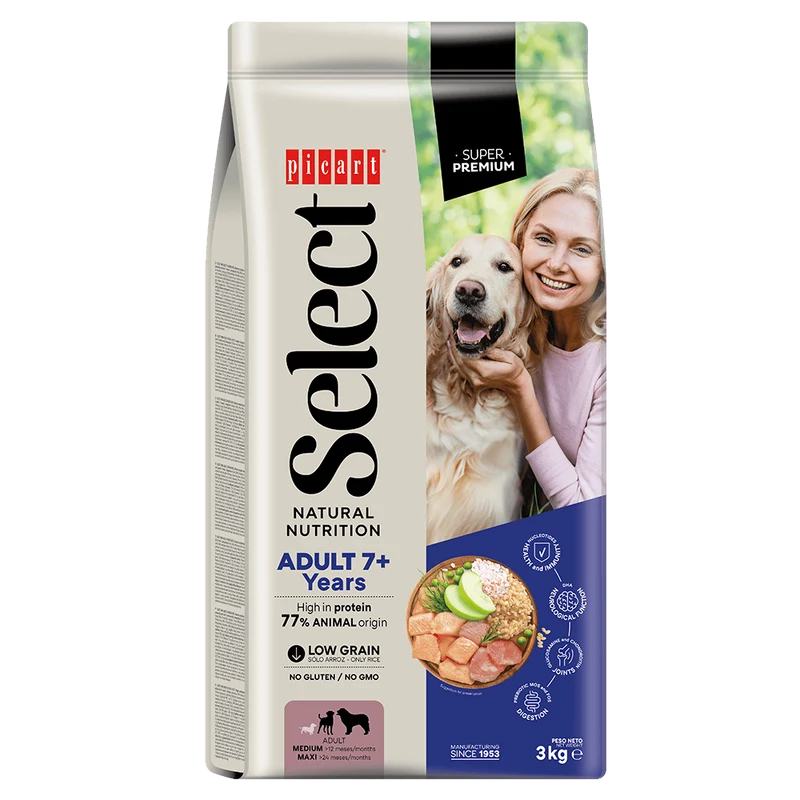 Picart Select Adult 7+ Years Chicken & Rice Pienso para Perros con Pollo y Arroz