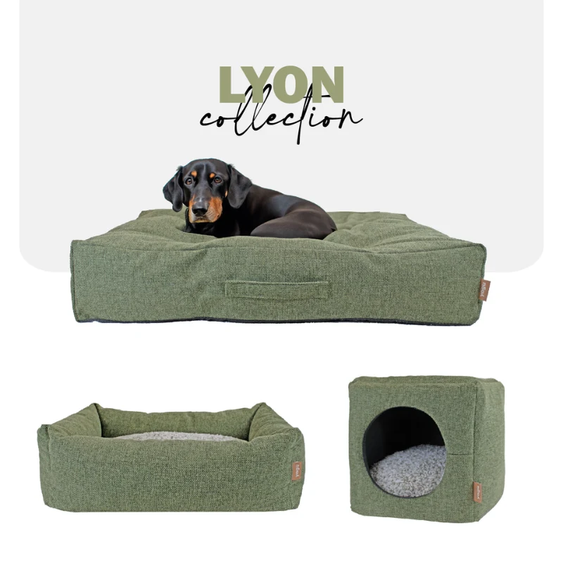 CAMA CUBO CONVERTIBLE PERROS Y GATOS LYON MENTA YAGU 33 x 33 x 33 CM