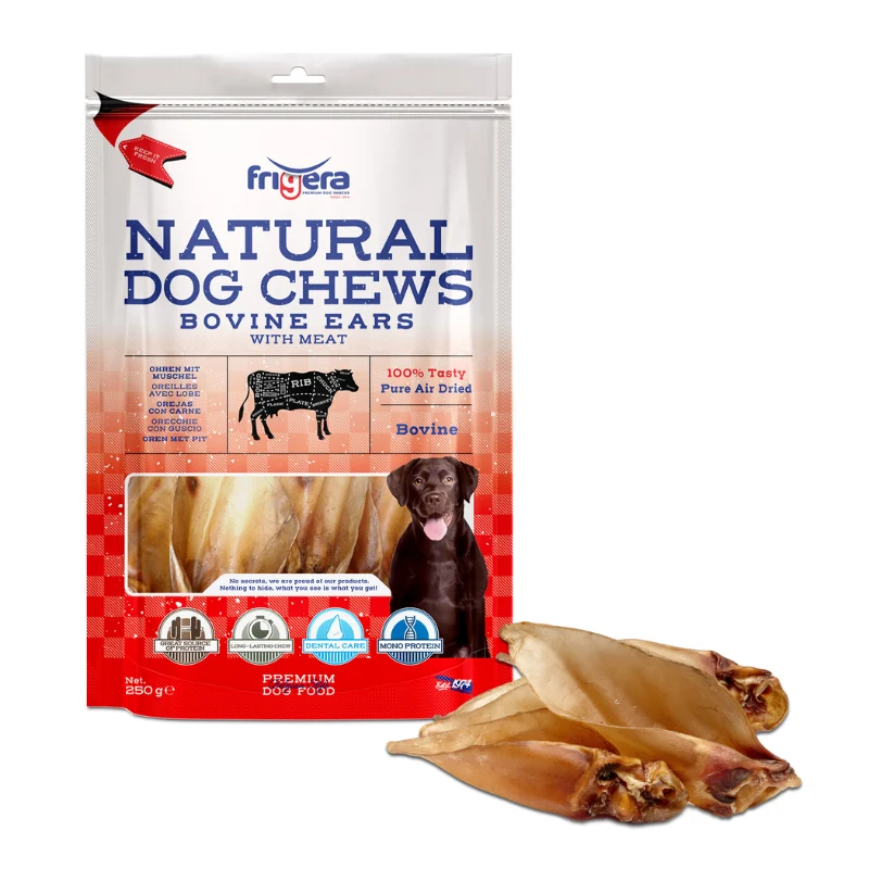 SNACK NATURAL OREJAS DE VACUNO CON CARNE PERROS 250 GR