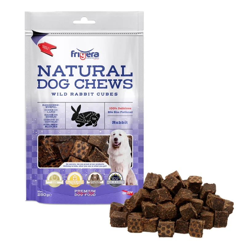 SNACK NATURAL CUBITOS DE CONEJO PERROS 250 GR