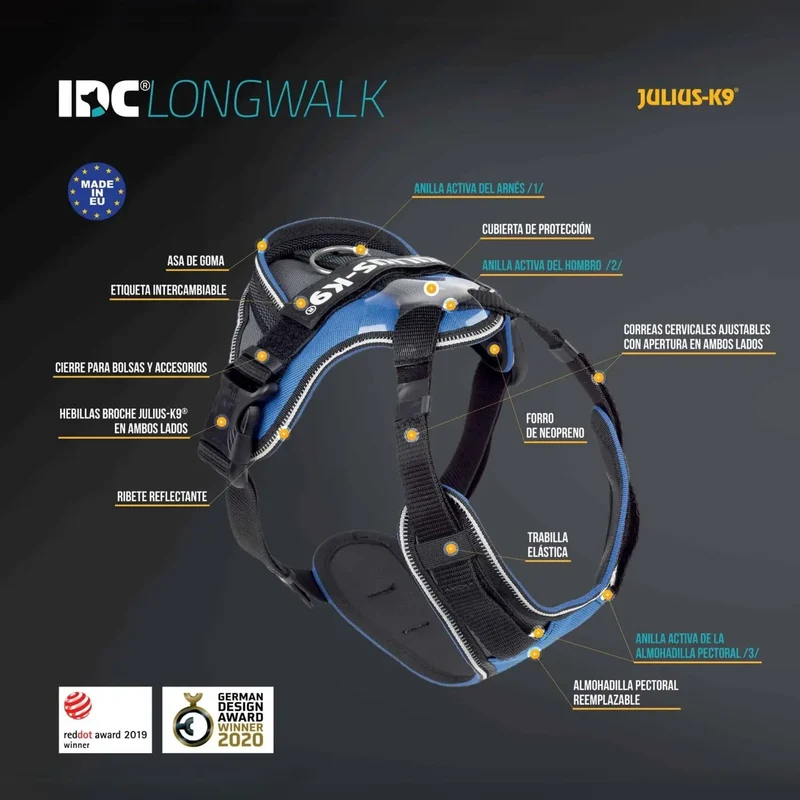 Arnés Julius K9 Longwalk Light para Perros