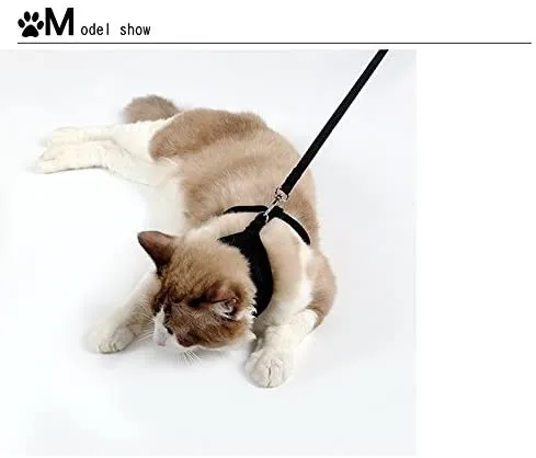 worderful malla gato arnés con correa para mascotas arnés Juego gato caminar chaleco para gatito
