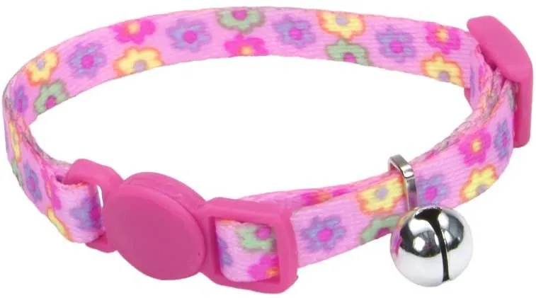 Coastal Li 'l gato flor rosa collar con Bell por Li' l Pals