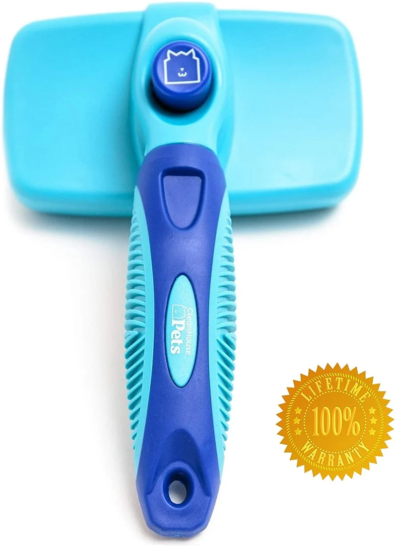 CleanHouse - Cepillo para el pelo para gatos, no más desprendimientos, fácil de limpiar, todos los tamaños de mascotas, de pequeño a grande. Este cepillo para cortar mascotas de aseo profesional elimina todo el cabello, enredos, limpia y desheds