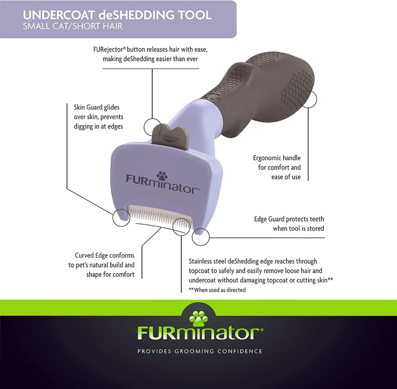 Furminator Undercoat DesShedding Tool for Small Cats - Short Hair