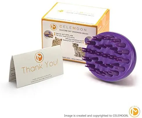 [Suave Silicona pines] celemoon Ultra suave silicona lavable masajes de gatos/cepillo para polvo de baño – seguro y sin arañazos – color morado...