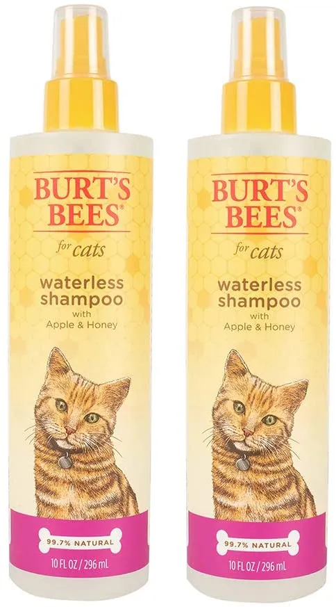 Burt's Bees para gatos Champú natural sin agua con manzana y miel | Champú sin agua para gatos