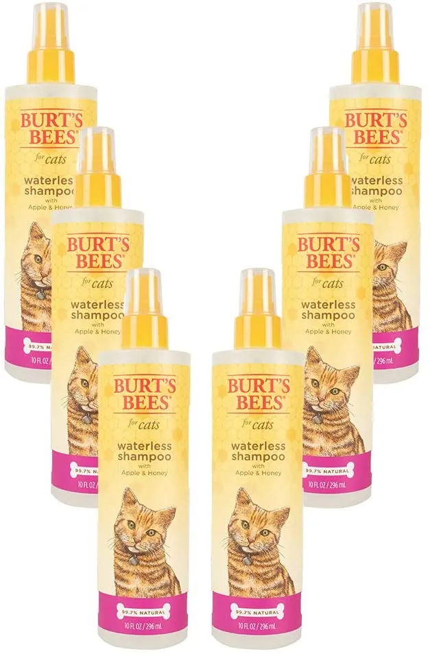 Burt's Bees para gatos Champú natural sin agua con manzana y miel | Champú sin agua para gatos