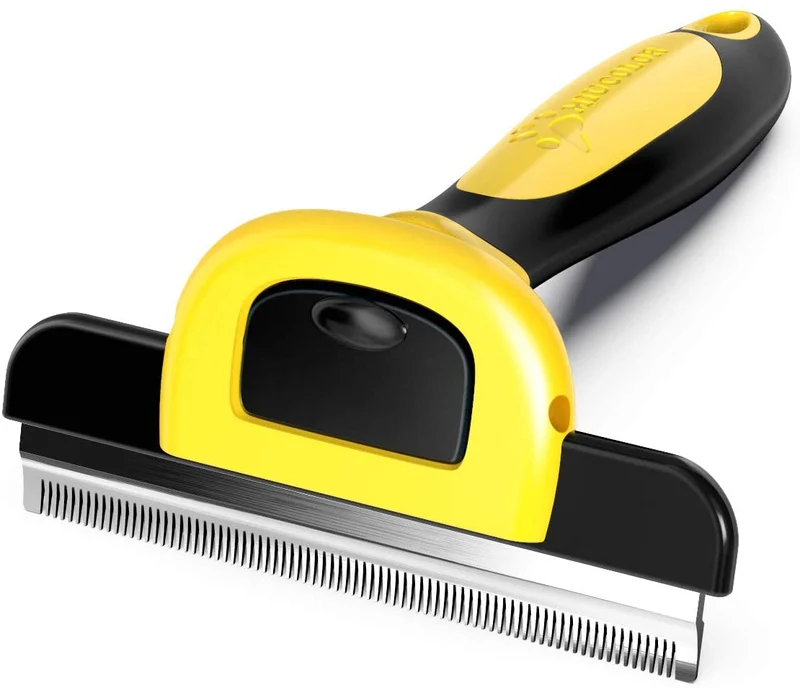 MIU COLOR Pet Deshedding Brush, Professional Grooming Tool, Effectively Reduces Shedding by Up to 95% for Short Hair and Long Hair Cats(4-inch Length Comb)