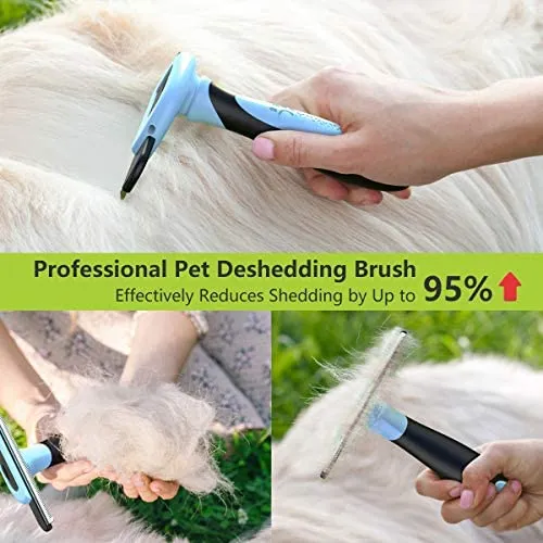 MIU COLOR Pet Deshedding Brush, Professional Grooming Tool, Effectively Reduces Shedding by Up to 95% for Short Hair and Long Hair Cats(4-inch Length Comb)